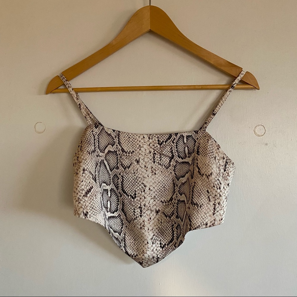 Forever 21 Snake Print Bandanna Crop Top